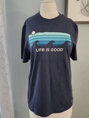 Life Is Good Men's Short Sleeve Tee - Heathered Blue